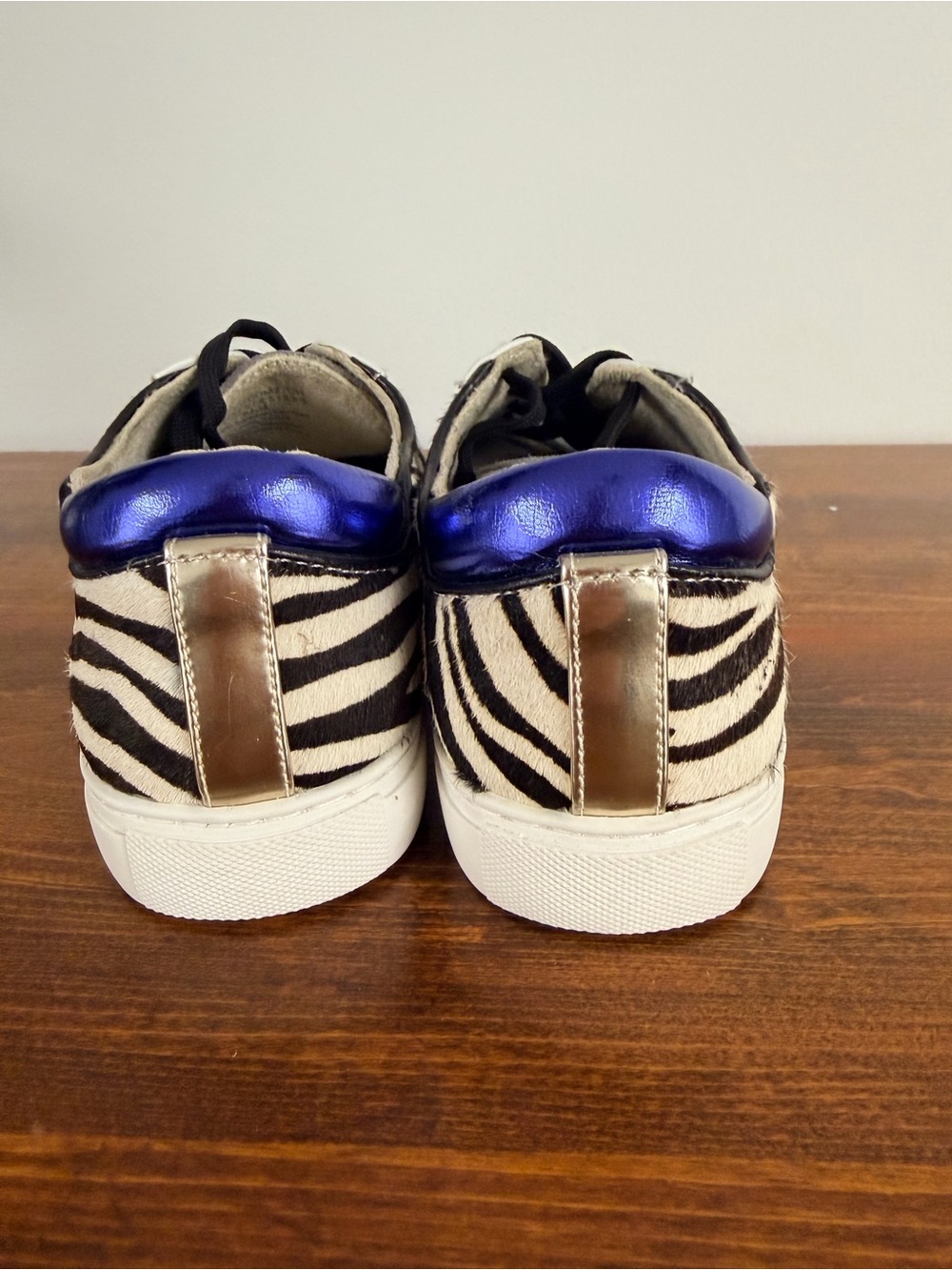 Sassy Kenneth Cole Zebra Print Black White  with Gray Suede Toe - Picture 2 of 5
